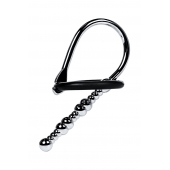 Серебристый уретральный плаг-бусины TOYFA Metal с мягким фиксириющим кольцом - ToyFa - купить с доставкой в Кемерово