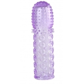 Насадка гелевая фиолетовая с точками, шипами и наплывами - 13,5 см. - Toyfa Basic - в Кемерово купить с доставкой