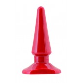 Красная анальная втулка без вибрации - 10,5 см. - ToyFa