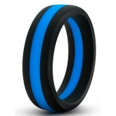 Черно-синее эрекционное кольцо Silicone Go Pro Cock Ring - Blush Novelties - в Кемерово купить с доставкой