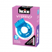 Голубое эрекционное виброкольцо Luxe VIBRO  Кошмар русалки  + презерватив - Luxe - в Кемерово купить с доставкой