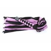 Черно-розовая плеть из замши - 58 см. - БДСМ Арсенал - купить с доставкой в Кемерово