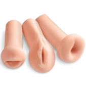 Комплект из 3 мастурбаторов All 3 Holes: вагина, анус, ротик - Pipedream - в Кемерово купить с доставкой