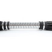 Черная плеть с серебристой ручкой - 44 см. - БДСМ Арсенал - купить с доставкой в Кемерово