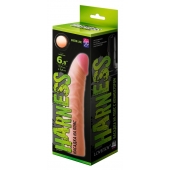 Телесная изогнутая насадка на Harness с коннектором GREEN LINE - 18 см. - LOVETOY (А-Полимер) - купить с доставкой в Кемерово