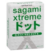 Презервативы Sagami Xtreme SUPER DOTS с точками - 3 шт. - Sagami - купить с доставкой в Кемерово