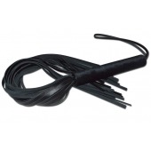 Чёрная кожаная плеть с жесткой ручкой - 63 см. - Sitabella - купить с доставкой в Кемерово