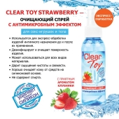 Очищающий спрей для игрушек CLEAR TOY Strawberry - 100 мл. - Биоритм - купить с доставкой в Кемерово