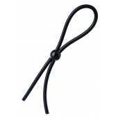 Черное лассо на пенис с одной бусиной - A-toys - в Кемерово купить с доставкой