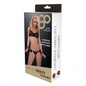 Красно-чёрные наручники на металлической цепочке - Blush Novelties - купить с доставкой в Кемерово