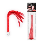 Красная плеть с рукоятью в оплетке - 28 см. - Notabu - купить с доставкой в Кемерово