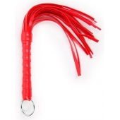 Красная плеть с рукоятью в оплетке - 28 см. - Notabu - купить с доставкой в Кемерово
