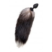 Черная анальная втулка с хвостом чернобурой лисы - размер М - POPO Pleasure в Кемерово Черная анальная втулка с хвостом чернобурой лисы - размер М - POPO Pleasure