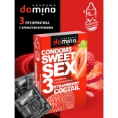 Презервативы для орального секса DOMINO Sweet Sex с ароматом клубничного коктейля  - 3 шт. - Domino - купить с доставкой в Кемерово