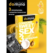 Презервативы для орального секса DOMINO Sweet Sex с ароматом тропических фруктов - 3 шт. - Domino - купить с доставкой в Кемерово