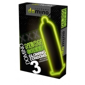 Презервативы DOMINO Neon Green со светящимся в темноте кончиком - 3 шт. - Domino - купить с доставкой в Кемерово