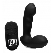 Черный стимулятор простаты Alpha-Pro 7X P-Milker Silicone Prostate Stimulator with Milking Bead - XR Brands - в Кемерово купить с доставкой