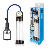 Прозрачная вакуумная помпа Sex Expert с манометром - Sex Expert - в Кемерово купить с доставкой