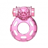 Розовое эрекционное кольцо с вибрацией Pink Bear - Baile - в Кемерово купить с доставкой
