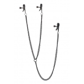 Черные зажимы на соски и клитор на цепочке DELUXE NIPPLE   CLIT CLAMPS - Dream Toys - купить с доставкой в Кемерово