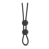 Черное двойное эрекционное лассо Silicone Double Loop Cock Ring - Blush Novelties - в Кемерово купить с доставкой