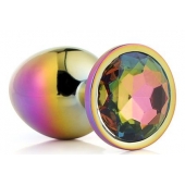 Голографическая анальная втулка с радужным кристаллом - 7,1 см. - Dream Toys - купить с доставкой в Кемерово