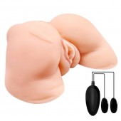 Телесная вибровагина Julie с 2 рабочими отверстиями - Baile - в Кемерово купить с доставкой