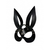 Черная кожаная маска зайки Miss Bunny - БДСМ Арсенал - купить с доставкой в Кемерово