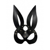 Черная кожаная маска зайки Miss Bunny - БДСМ Арсенал - купить с доставкой в Кемерово