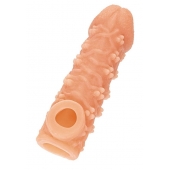 Телесная закрытая насадка с пучками шишечек Cock Sleeve Size S - 13,8 см. - KOKOS - в Кемерово купить с доставкой