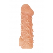 Телесная закрытая насадка с пучками шишечек Cock Sleeve Size L - 17,6 см. - KOKOS - в Кемерово купить с доставкой
