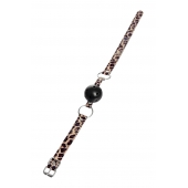 Черный кляп-шар на леопардовых ремешках Anonymo - ToyFa - купить с доставкой в Кемерово