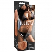 Мастурбатор-вагина цвета карамели Julieta с вибрацией - Blush Novelties - в Кемерово купить с доставкой