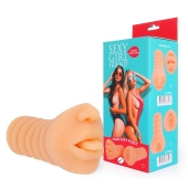 Телесный мастурбатор-ротик с высунутым язычком - Bior toys - в Кемерово купить с доставкой