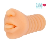 Телесный мастурбатор-ротик с высунутым язычком - Bior toys - в Кемерово купить с доставкой