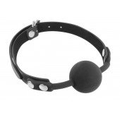 Черный силиконовый кляп-шарик на ремешках - Fetish Tentation - купить с доставкой в Кемерово