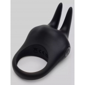 Черное эрекционное виброкольцо Sensation Rechargeable Vibrating Rabbit Love Ring - Fifty Shades of Grey - в Кемерово купить с доставкой