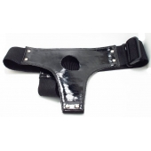 Чёрные лаковые трусики для страпона - БДСМ Арсенал - купить с доставкой в Кемерово