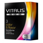 Цветные ароматизированные презервативы VITALIS PREMIUM color   flavor - 3 шт. - Vitalis - купить с доставкой в Кемерово