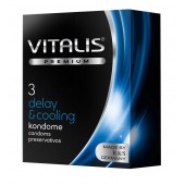 Презервативы VITALIS PREMIUM delay   cooling с охлаждающим эффектом - 3 шт. - Vitalis - купить с доставкой в Кемерово