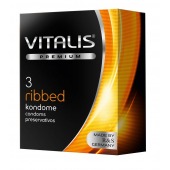 Ребристые презервативы VITALIS PREMIUM ribbed - 3 шт. - Vitalis - купить с доставкой в Кемерово