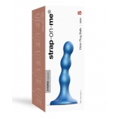 Голубая насадка Strap-On-Me Dildo Plug Balls size S - Strap-on-me - купить с доставкой в Кемерово