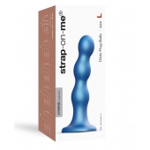 Голубая насадка Strap-On-Me Dildo Plug Balls size L - Strap-on-me - купить с доставкой в Кемерово