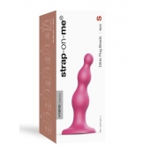 Розовая насадка Strap-On-Me Dildo Plug Beads size S - Strap-on-me - купить с доставкой в Кемерово