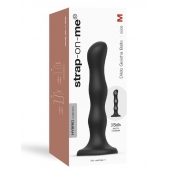 Черная насадка Strap-On-Me Dildo Geisha Balls size M - Strap-on-me - купить с доставкой в Кемерово