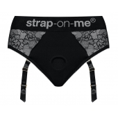 Черные трусики для насадок Diva Lingerie Harness - size S - Strap-on-me - купить с доставкой в Кемерово