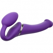Фиолетовый безремневой вибрострапон Vibrating Bendable Strap-On - size L - Strap-on-me - купить с доставкой в Кемерово