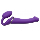 Фиолетовый безремневой вибрострапон Vibrating Bendable Strap-On - size L - Strap-on-me - купить с доставкой в Кемерово