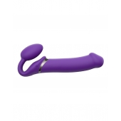 Фиолетовый безремневой вибрострапон Silicone Bendable Strap-On - size XL - Strap-on-me - купить с доставкой в Кемерово