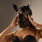 Черная маска  Собака  с ушками - Crazy Handmade - купить с доставкой в Кемерово